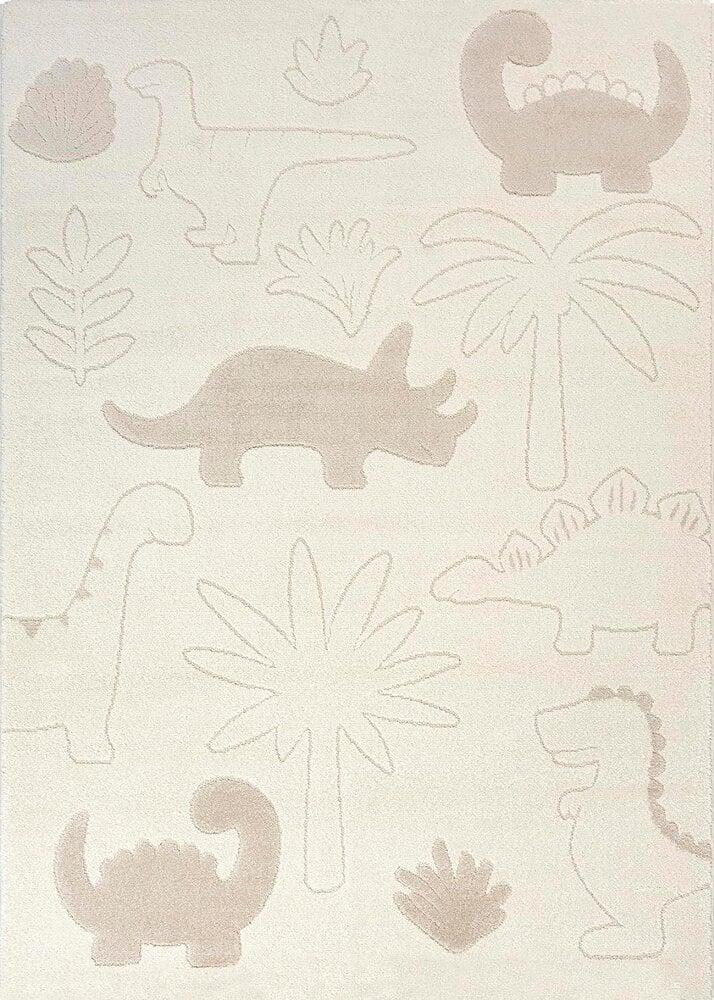 Flycarpets Laagpolig Vloerkleed Theora - Dino Avontuur - Kinderkamer - Creme