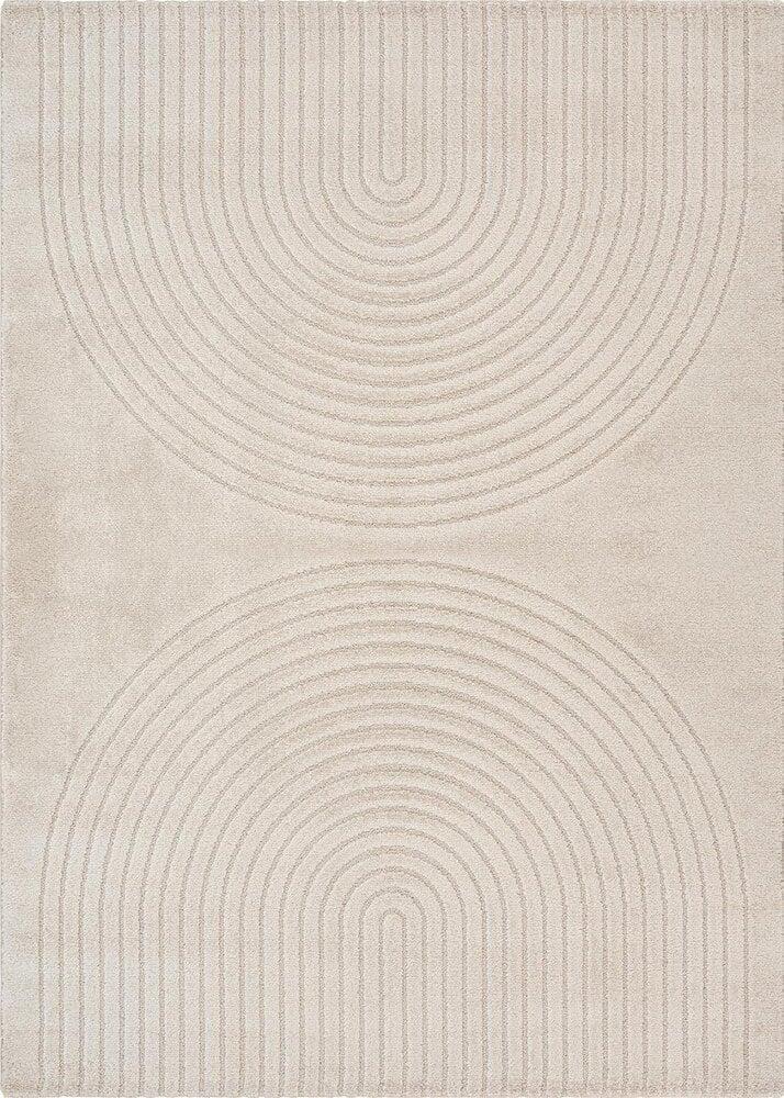 Flycarpets Laagpolig Vloerkleed Theora - Japandi Halve Cirkels - Beige