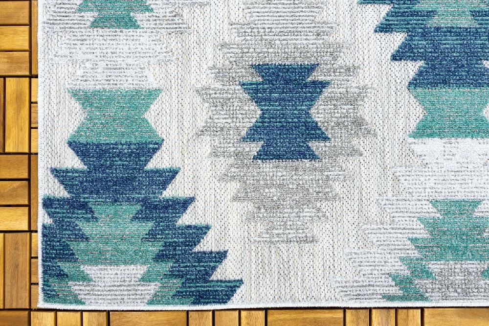 Flycarpets Lilah Indoor & Outdoor Blauw Vloerkleed - Boho