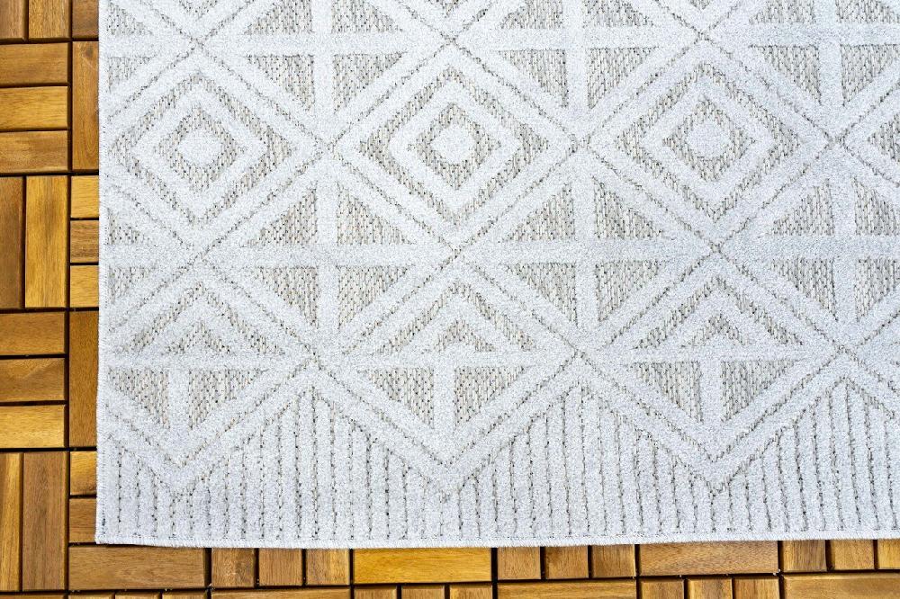 Flycarpets Lilah Indoor & Outdoor Grijs Vloerkleed - Geruit