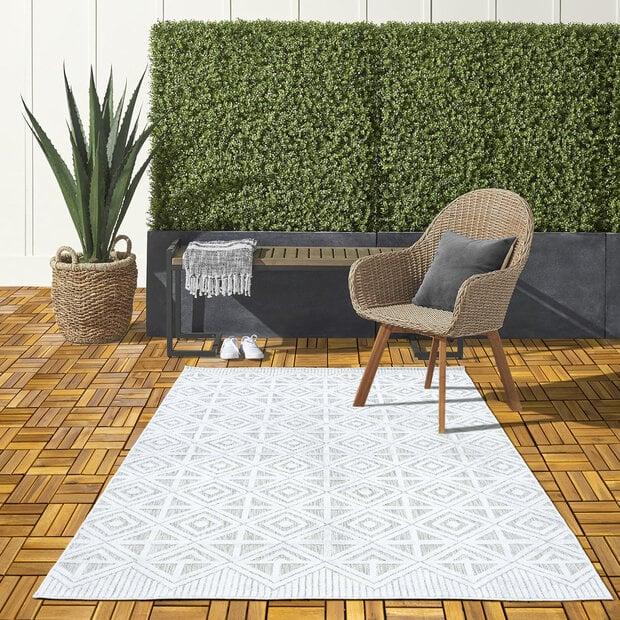 flycarpets Lilah Indoor & Outdoor Grijs vloerkleed - Geruit