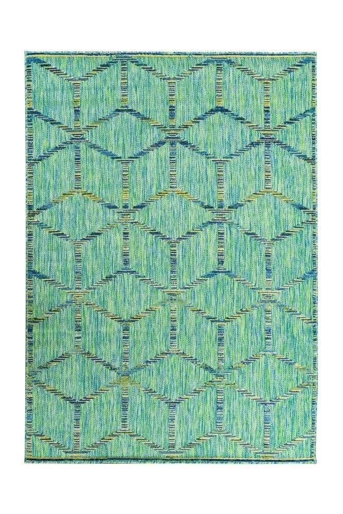 Flycarpets Lilah Indoor & Outdoor Groen Vloerkleed - 3D Blok