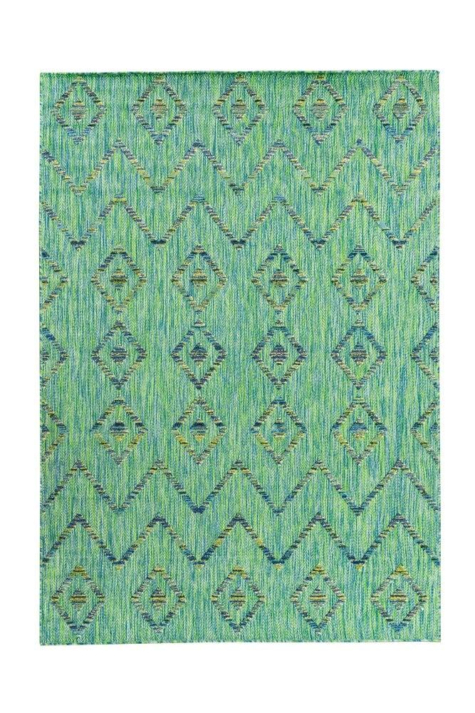 Flycarpets Lilah Indoor & Outdoor Groen Vloerkleed - Geruit