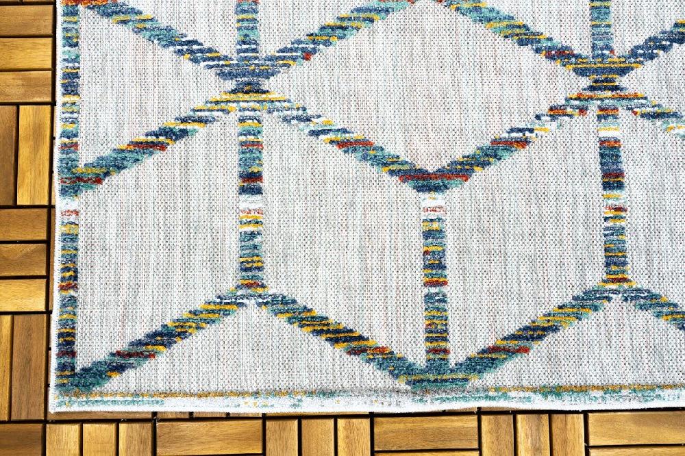 Flycarpets Lilah Indoor & Outdoor Multi Vloerkleed - 3D Blok