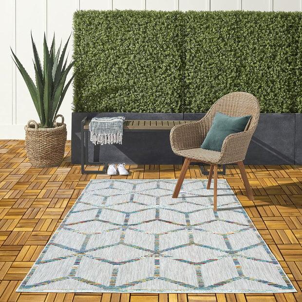 flycarpets Lilah Indoor & Outdoor Multi vloerkleed - 3D Blok