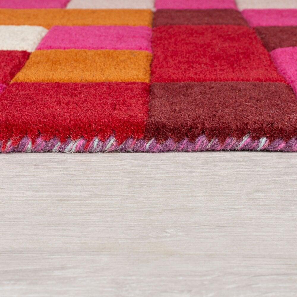Flycarpets Lucea Vloerkleed - Laagpolig - 100% Wol - Geblokt Modern - Multi