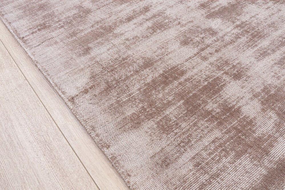 Flycarpets Lumbini Effen Viscose Taupe Vloerkleed - Handgeweven