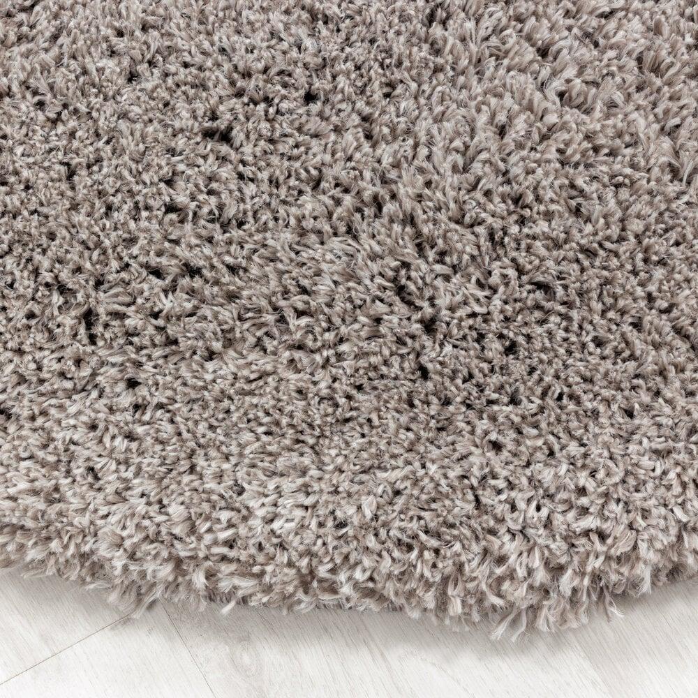 Flycarpets Luna Hoogpolig Effen Beige Vloerkleed - Rond