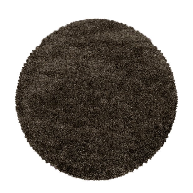 flycarpets Luna Hoogpolig Effen Bruin vloerkleed - Rond flycarpets Luna Hoogpolig Effen Bruin vloerkleed - Rond