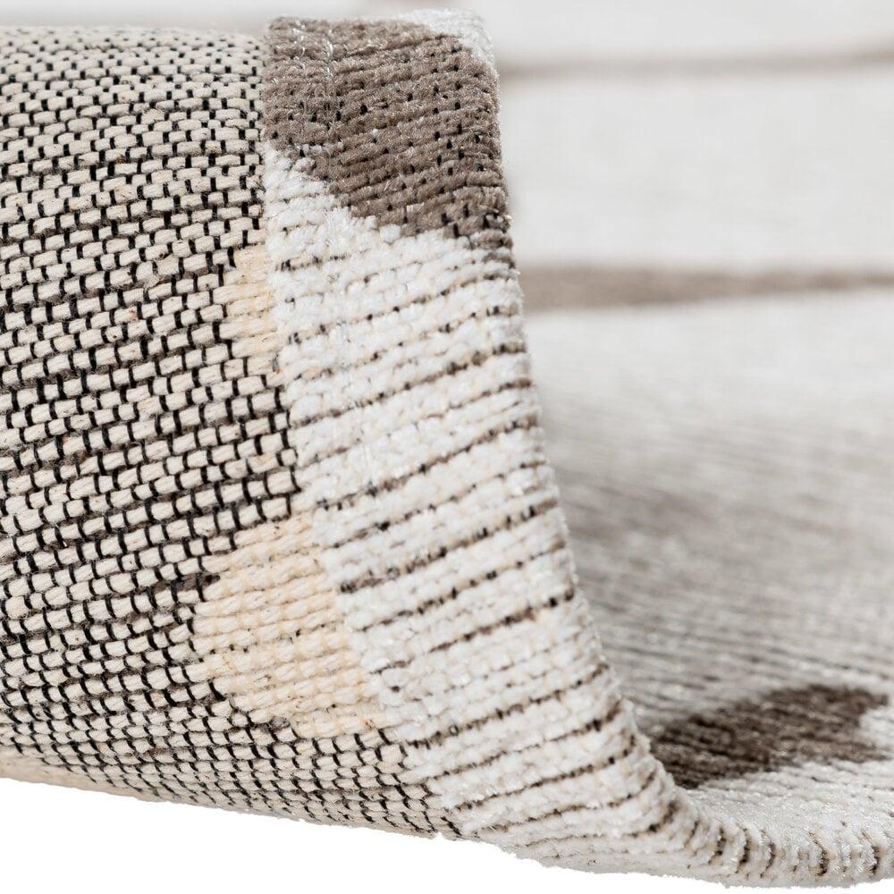 Flycarpets Madras Wasbaar Crème / Bruin Vloerkleed - Geruit