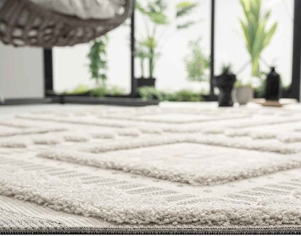 Flycarpets Mallorca Indoor & Outdoor Crème / Grijs Vloerkleed - 3D Effect