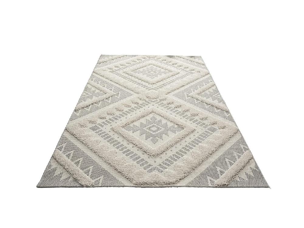 Flycarpets Mallorca Indoor & Outdoor Crème / Grijs Vloerkleed - 3D Effect
