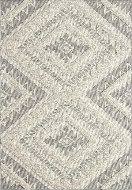 flycarpets Mallorca Indoor & Outdoor Crème / Grijs vloerkleed - 3D Effect flycarpets Mallorca Indoor & Outdoor Crème / Grijs vloerkleed - 3D Effect