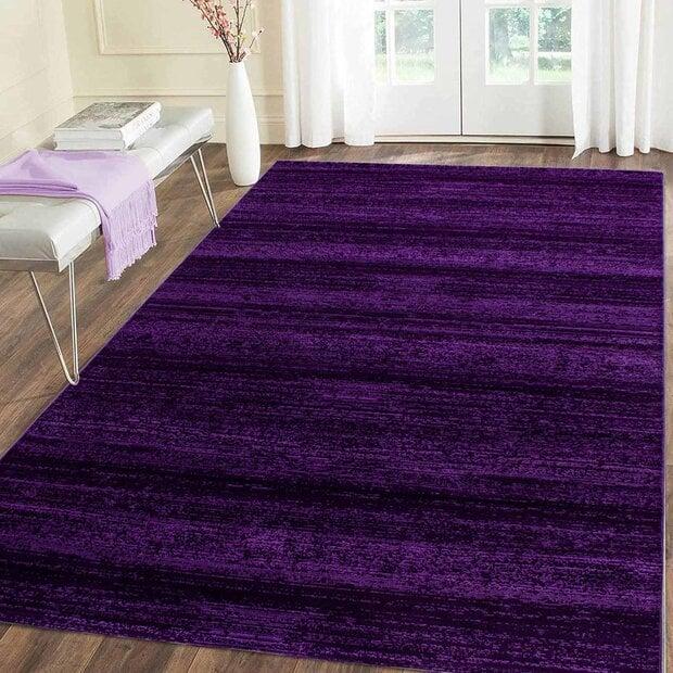 flycarpets Marlon Modern Paars vloerkleed - Effen Gestreept