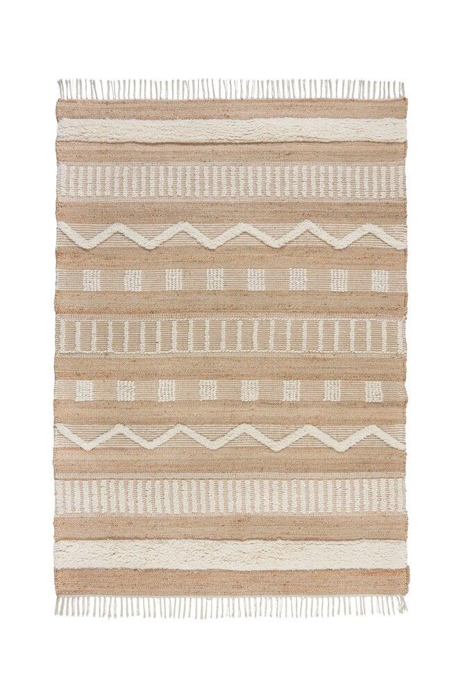 Flycarpets Medina Vloerkleed - Jute - Laagpolig Modern - Naturel / Crème