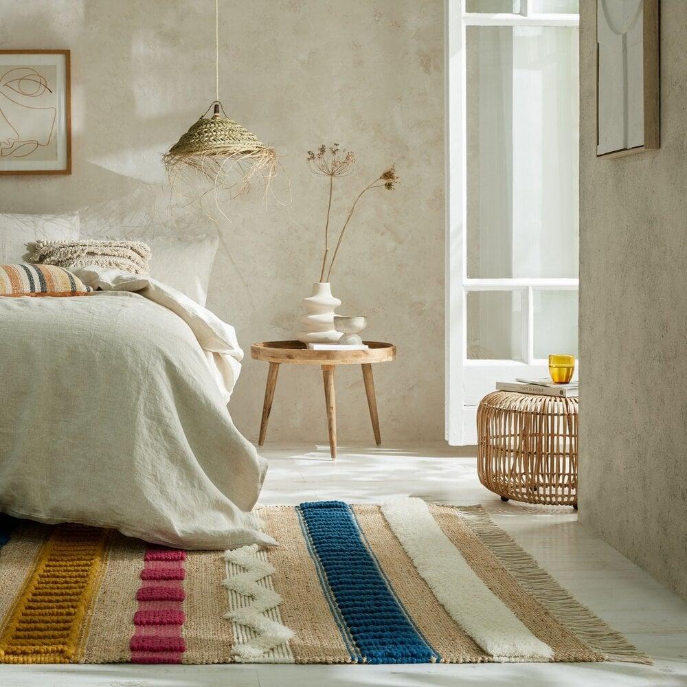 Flycarpets Medina Vloerkleed - Jute - Laagpolig Modern - Naturel / Multi
