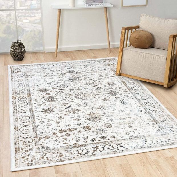 flycarpets Minye Modern Crème / Beige / Grijs vloerkleed - Designer