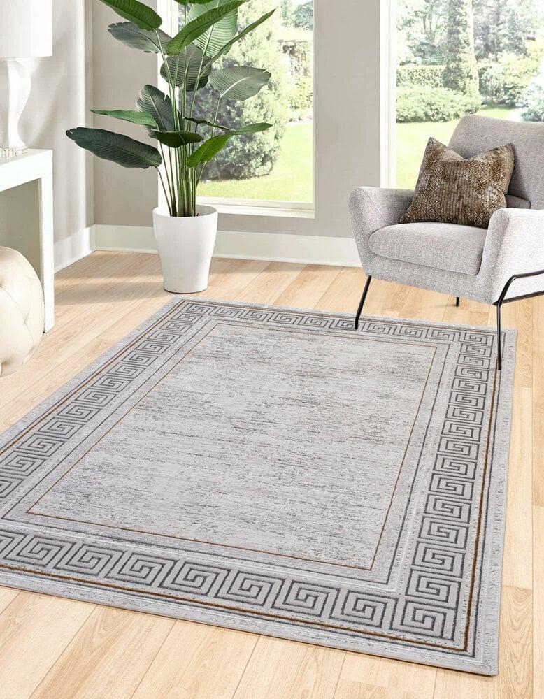 Flycarpets Minye Modern Grijs Vloerkleed - Romeins Motief