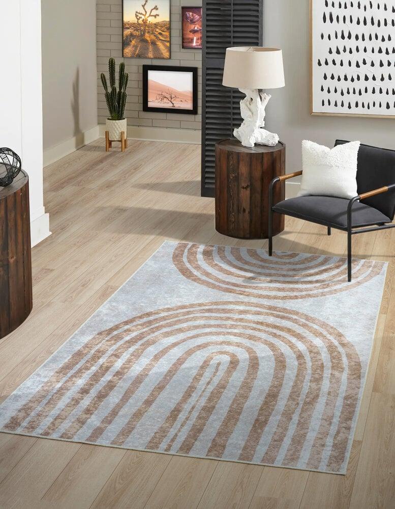 Flycarpets Modern Abstract Japandisch Vloerkleed - Ruby Wasbaar - Beige