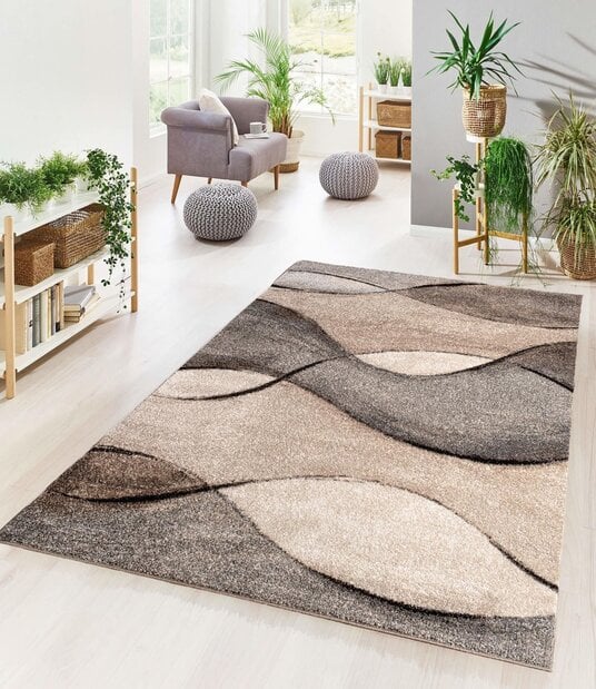 flycarpets Modern vloerkleed - Nova Beige/Grijs/Taupe