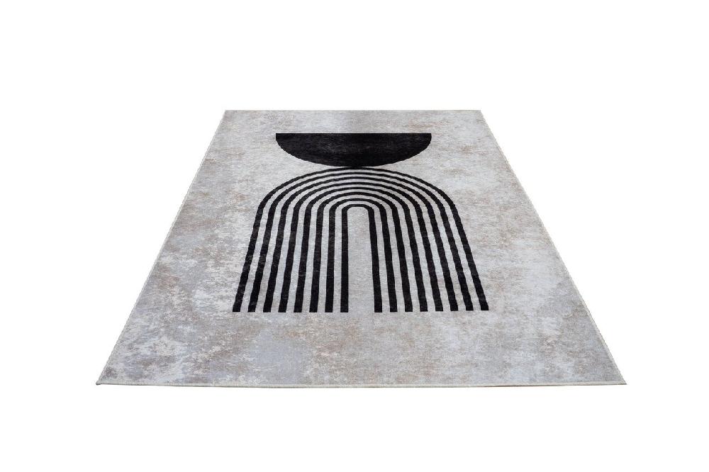 Flycarpets Modern Vloerkleed - Ruby Wasbaar - Crème / Zwart