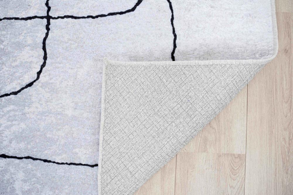 Flycarpets Modern Vloerkleed - Ruby Wasbaar - Crème / Zwart