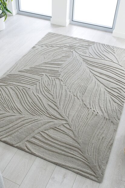 flycarpets Modern Wollen vloerkleed - Lino Leaf Grijs