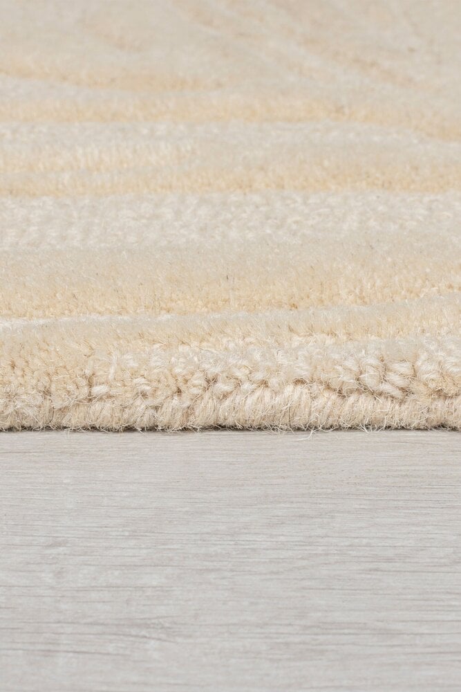 Flycarpets Moderne Loper Wol - Lino Leaf Naturel / Crème