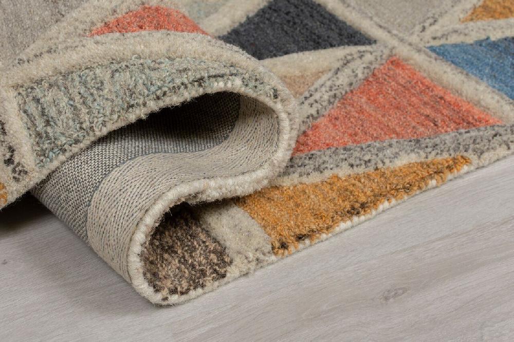 Flycarpets Moretz Vloerkleed - Laagpolig - 100% Wol - Geo Modern - Multi
