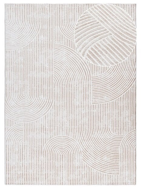 flycarpets Nara Modern Japandi Stijl vloerkleed - Beige