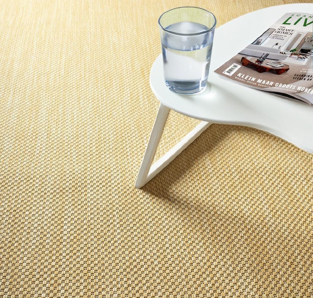 Flycarpets Nilus Laagpolig Effen Geel Vloerkleed - Indoor En Outdoor