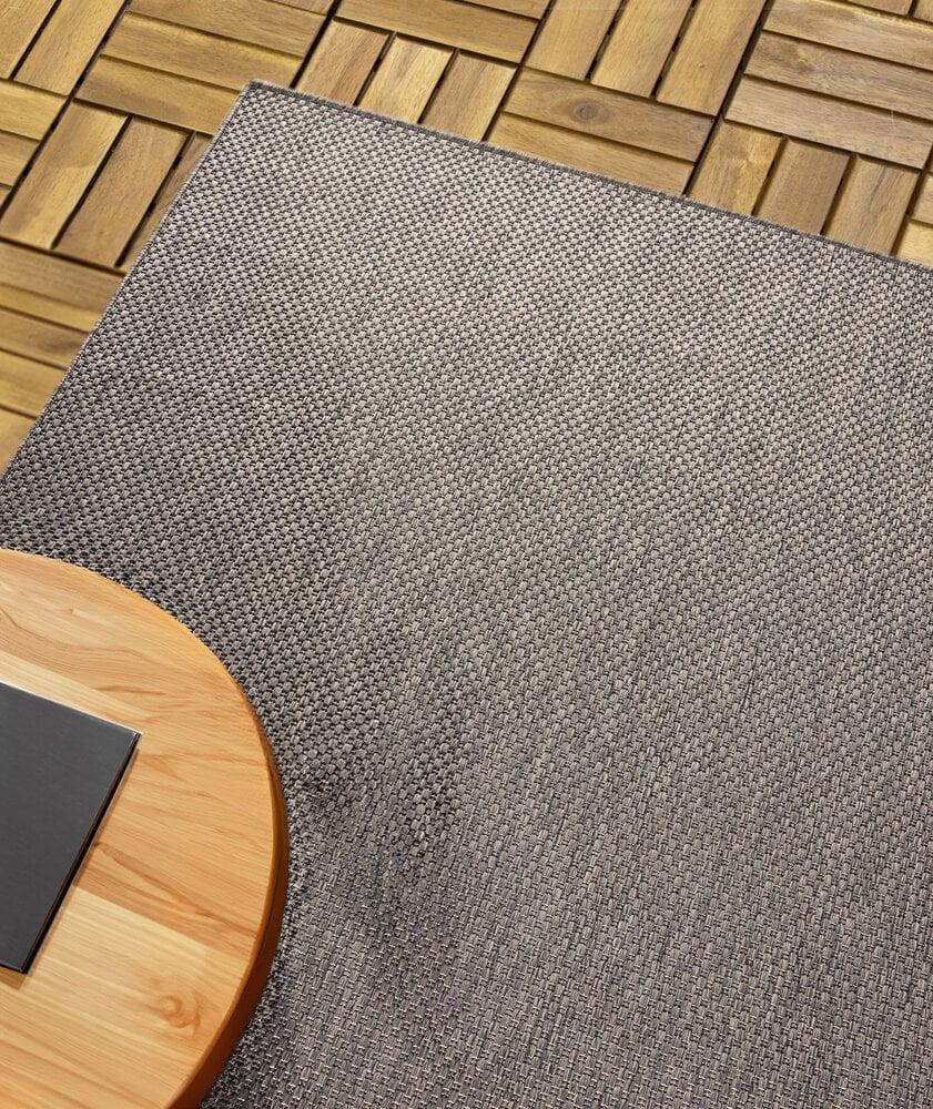 Flycarpets Nilus Laagpolig Effen Grijs Vloerkleed - Indoor En Outdoor