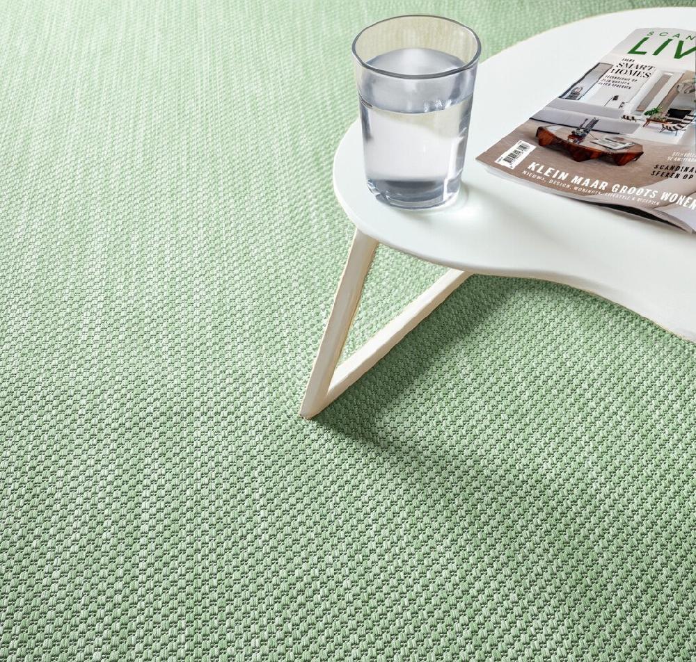 Flycarpets Nilus Laagpolig Effen Groen Vloerkleed - Indoor En Outdoor