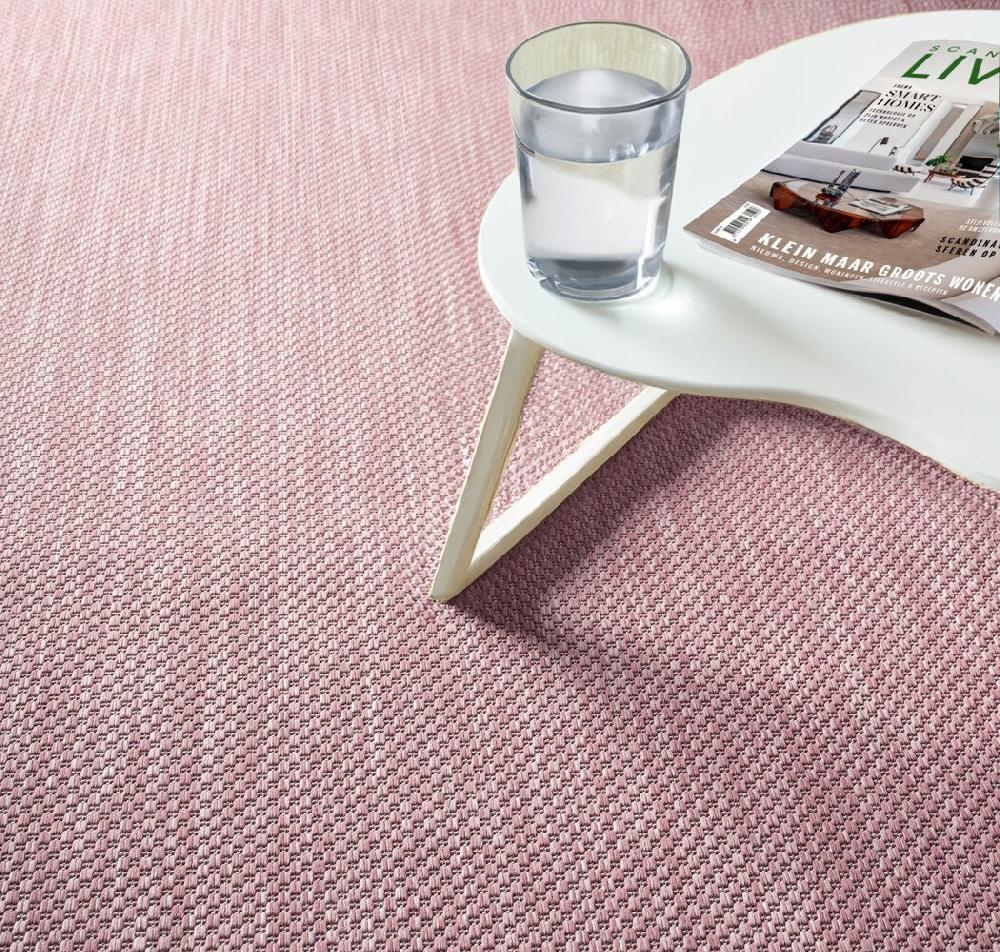 Flycarpets Nilus Laagpolig Effen Roze Vloerkleed - Indoor En Outdoor