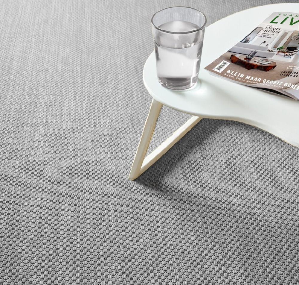 Flycarpets Nilus Laagpolig Effen Zilver Vloerkleed - Indoor En Outdoor