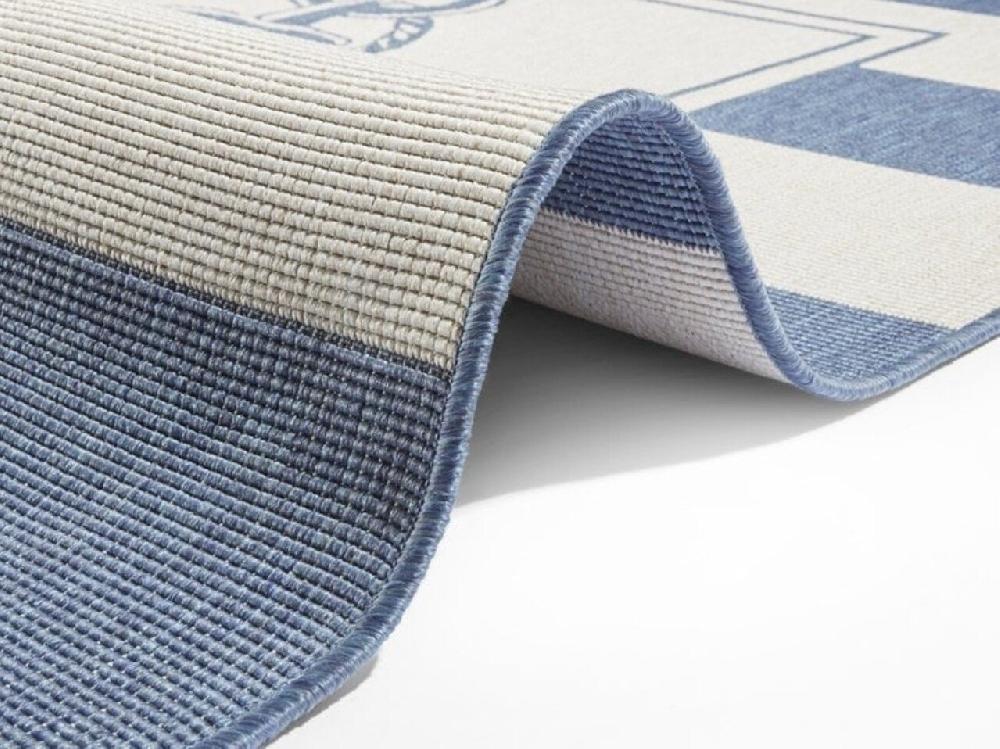 Flycarpets Omkeerbaar Binnen & Buitenkleed - Gandara Anker Blauw/Crème