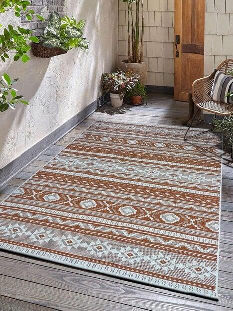 flycarpets Omkeerbaar Binnen- En Buitenkleed - Terrazo Nomad Aztec Terra