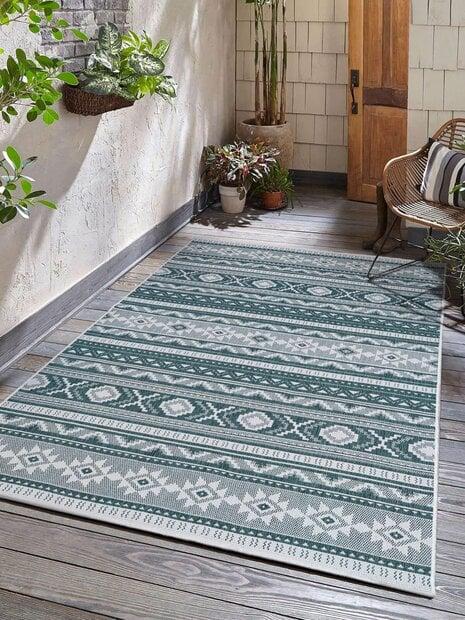 flycarpets Omkeerbaar Binnen- En Buitenkleed - Terrazo Nomad Aztec Groen