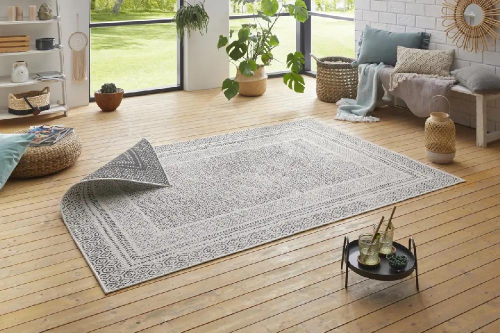 Flycarpets Omkeerbaar Binnen - En Buitenkleed - Vintage Retro Zilver