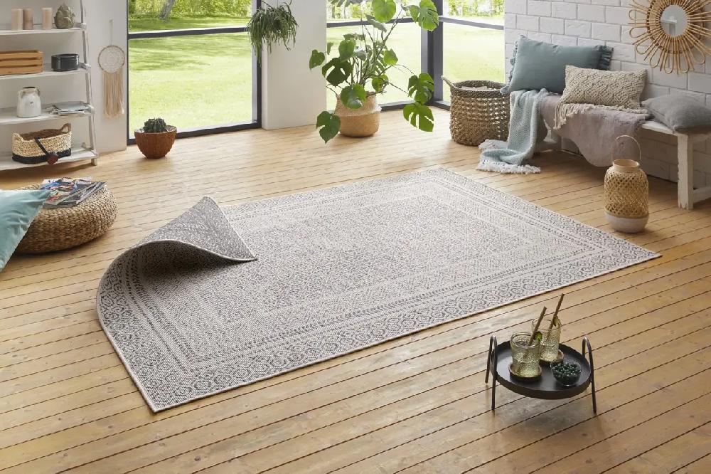Flycarpets Omkeerbaar Binnen- En Buitenkleed - Vintage Retro Zwart