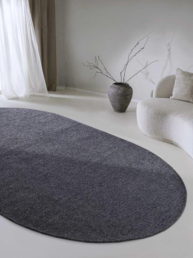Flycarpets Ovaal Wollen Vloerkleed - Francois Antraciet