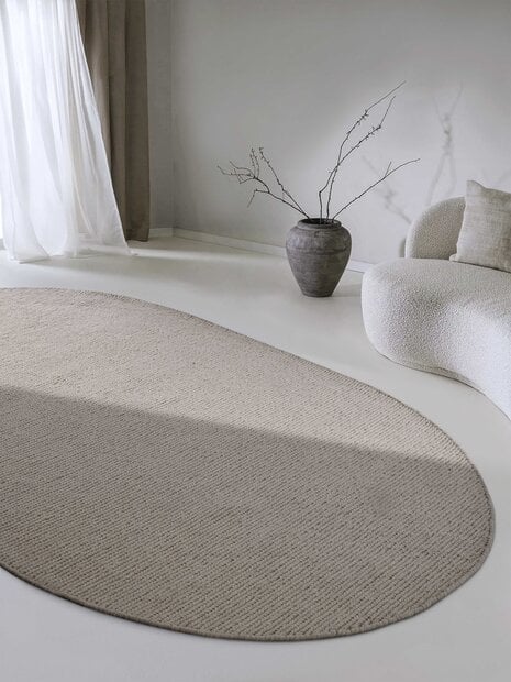 flycarpets Ovaal wollen vloerkleed - Francois Linen/Beige
