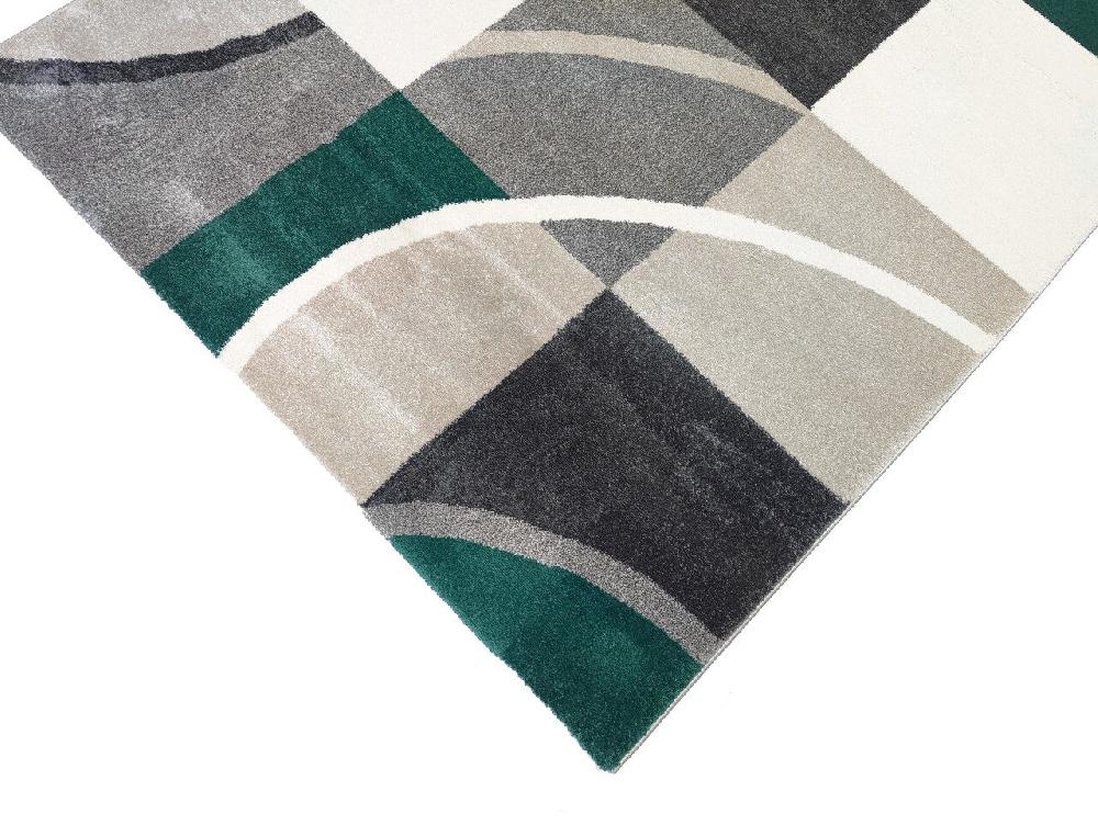 Flycarpets Palermo Modern Groen / Grijs Vloerkleed - Geblokt