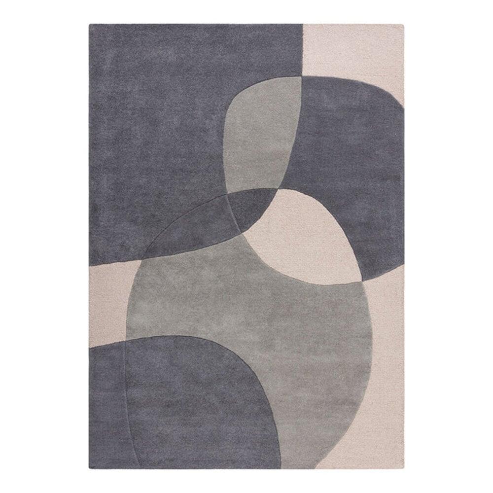 Flycarpets Rado Glow Vloerkleed - 3D Design - 100% Wol Modern - Grijs