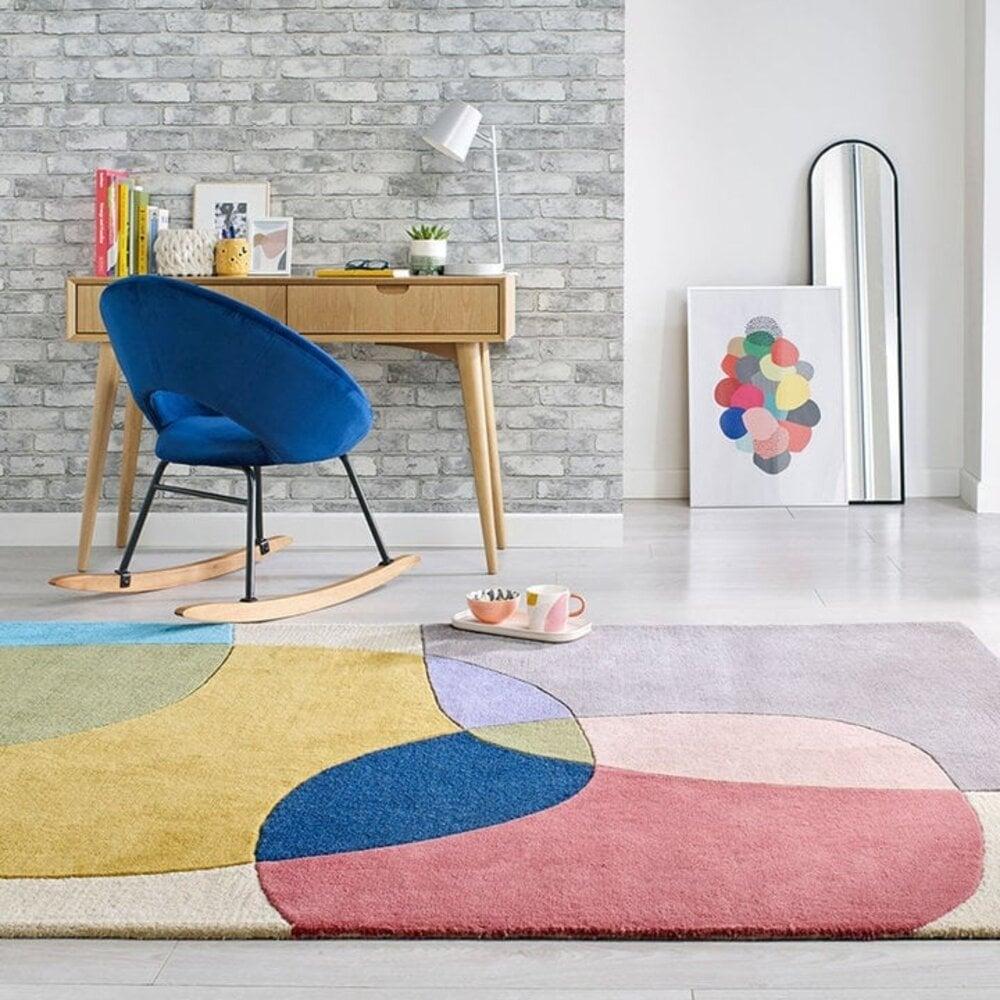 Flycarpets Rado Glow Vloerkleed - 3D Design - 100% Wol Modern - Multi
