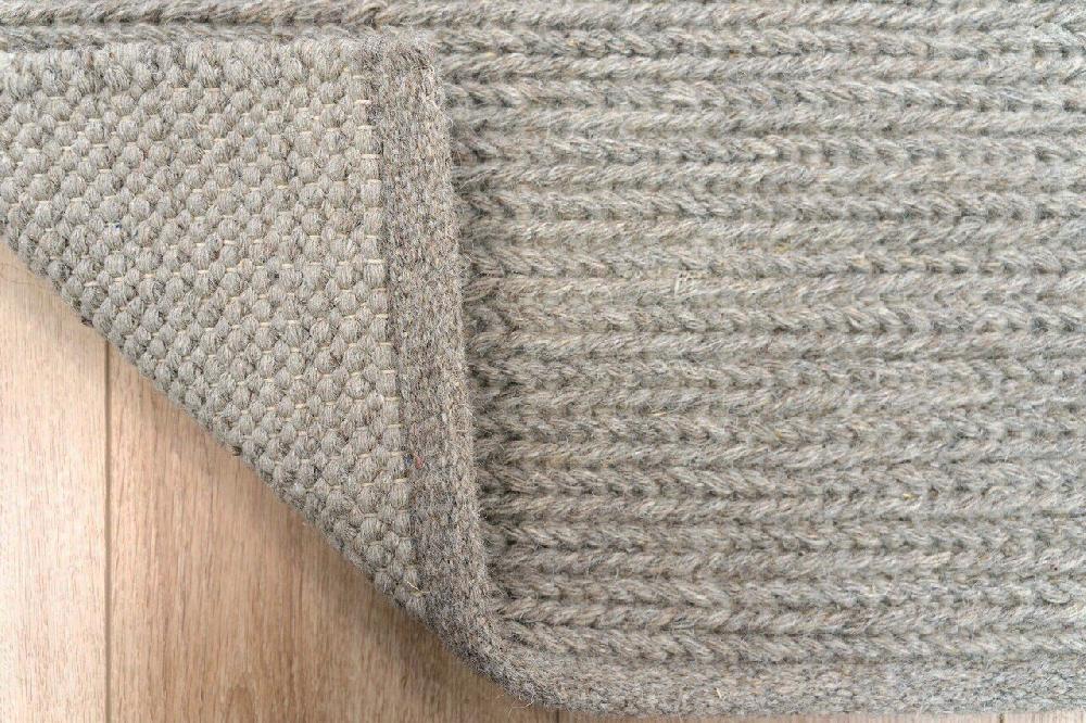 Flycarpets Rati Vloerkleed - Handgeweven Wol Gevlochten Modern - Beige / Taupe