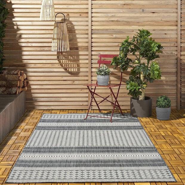 flycarpets Rio Buitenkleed Indoor & Outdoor Antraciet / Beige