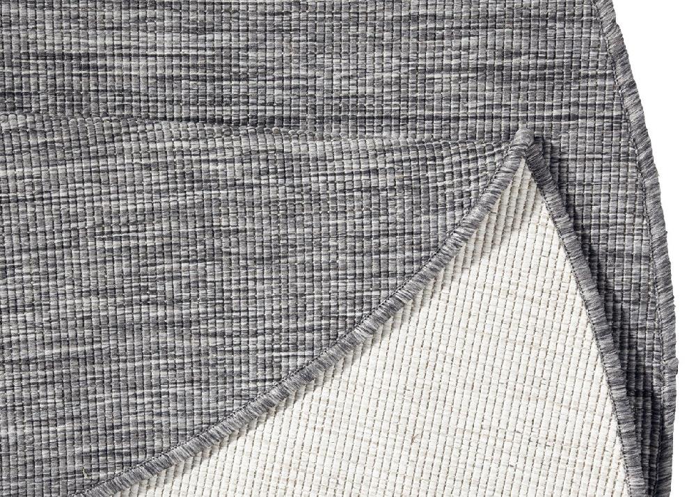 Flycarpets Rond Binnen & Buiten Omkeerbaar Vloerkleed - Miami Grijs