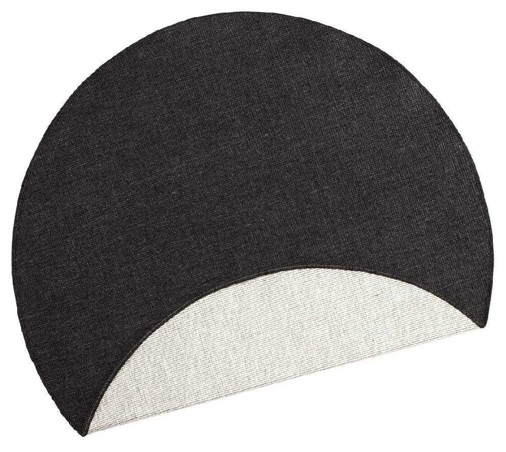 Flycarpets Rond Binnen & Buiten Omkeerbaar Vloerkleed - Miami Zwart