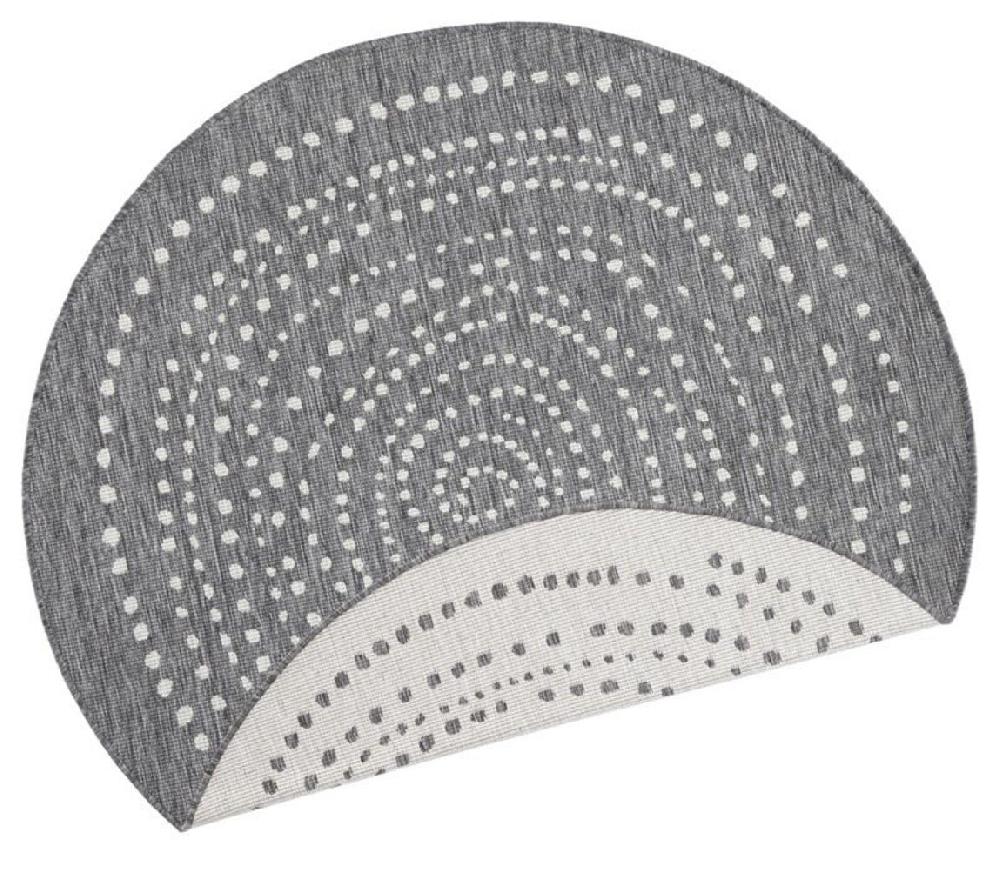 Flycarpets Rond Binnen & Buiten Vloerkleed - Bali Grijs/Crème Omkeerbaar